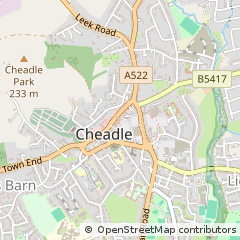 Map of Cheadle, Staffordshire