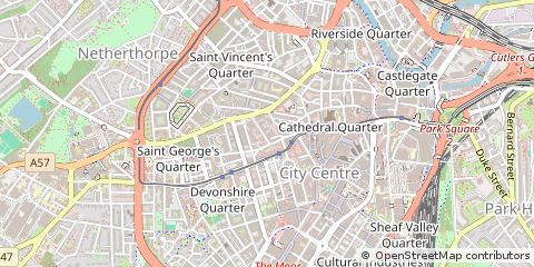 Map of Sheffield, South Yorkshire