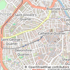 Map of Sheffield, South Yorkshire