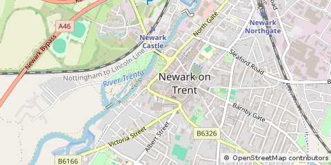 Map of Newark, Nottinghamshire
