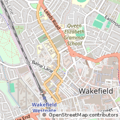 Map of Wakefield, West Yorkshire
