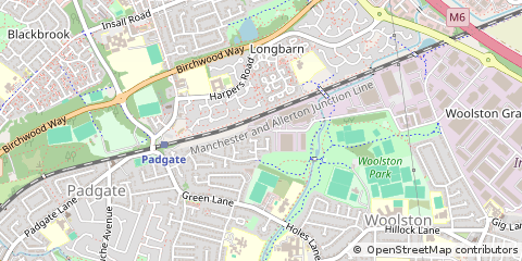 Map of Warrington, Cheshire