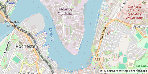 Map of Rochester, Kent