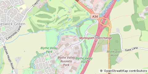 Map of Solihull, West Midlands