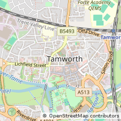 Map of Tamworth, Staffordshire