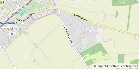 Map of Newmarket, Suffolk