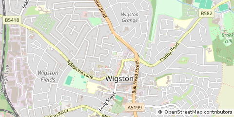 Map of Wigston, Leicestershire