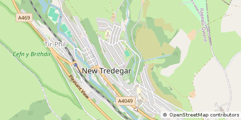 Map of NEW Tredegar, Gwent