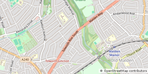 Map of Tolworth, Surrey