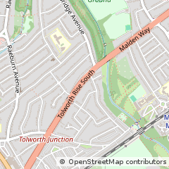 Map of Tolworth, Surrey