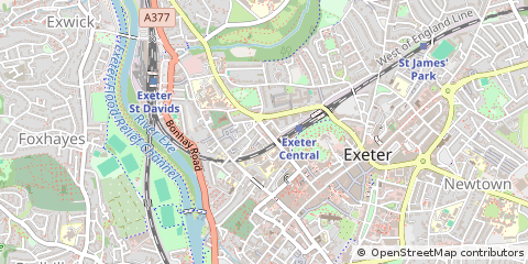 Map of Exeter, Devon