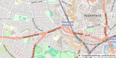 Map of Wakefield, West Yorkshire