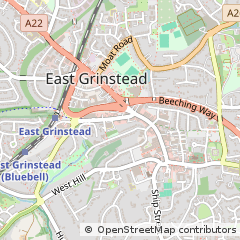 Map of East Grinstead, West Sussex