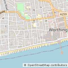 Map of Worthing, West Sussex