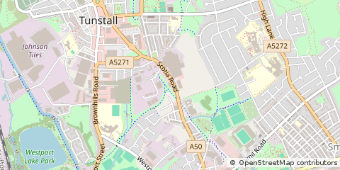 Map of Stoke on Trent, Staffordshire