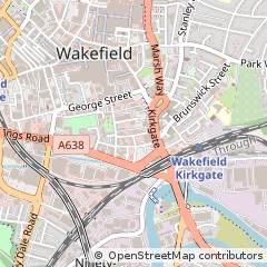 Map of Wakefield, West Yorkshire