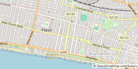 Map of Hove, East Sussex
