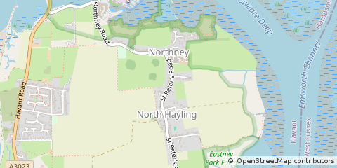 Map of Hayling Island, Hampshire