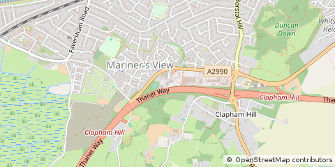Map of Whitstable, Kent