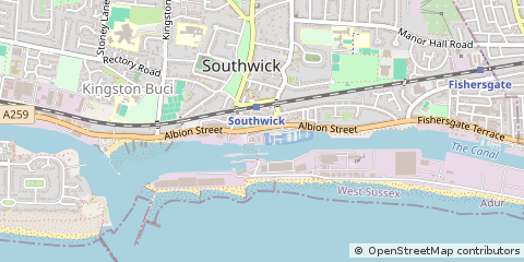 Map of Southwick, Brighton