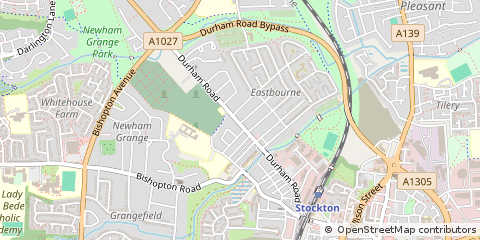 Map of Stockton-on-Tees, Cleveland