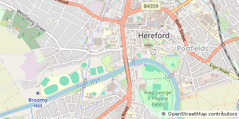 Map of Hereford, Herefordshire