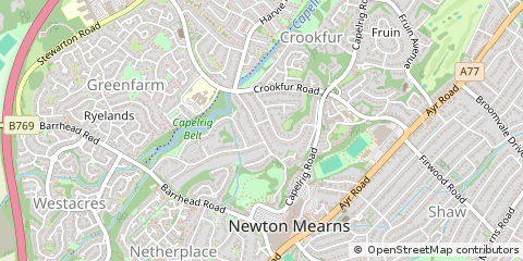Map of Glasgow, East Renfrewshire