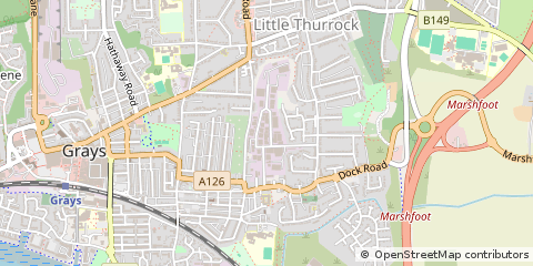 Map of Grays, Essex