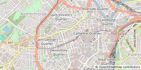 Map of Sheffield, South Yorkshire