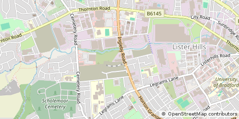 Map of Bradford, West Yorkshire