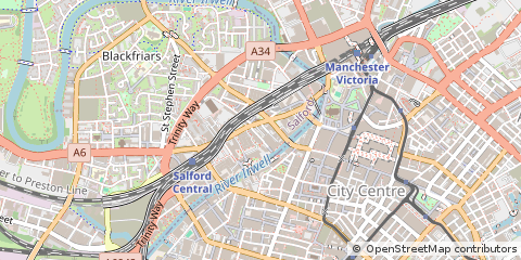 Map of Salford, Manchester