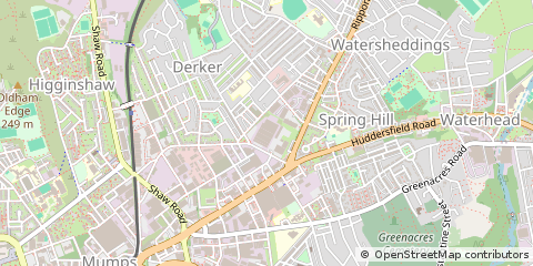 Map of Oldham, Lancashire