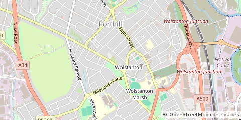 Map of Newcastle, Staffordshire