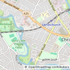 Map of Christchurch, Dorset