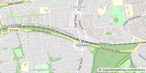 Map of Basildon, Essex