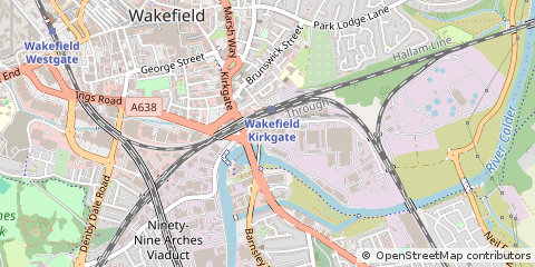 Map of Wakefield, West Yorkshire