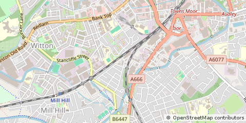 Map of Blackburn, Lancashire
