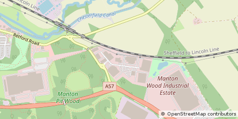 Map of Worksop, Nottinghamshire