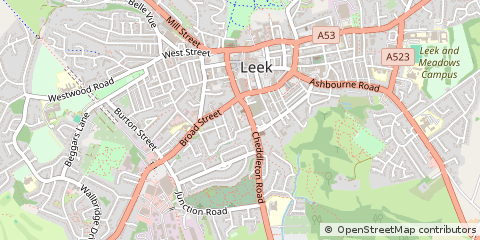 Map of Leek, Staffordshire