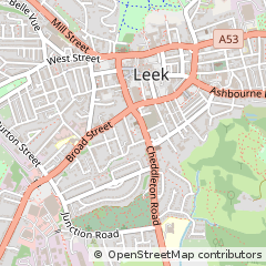 Map of Leek, Staffordshire