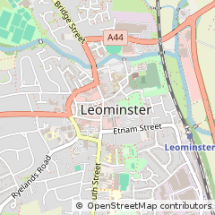 Map of Leominster, Herefordshire