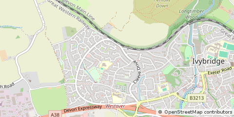Map of Ivybridge, Devon