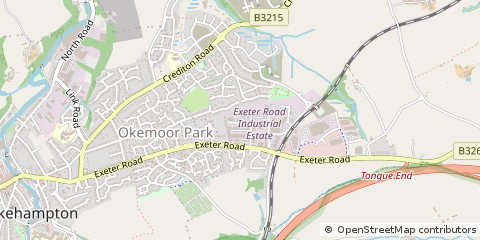 Map of Okehampton, Devon