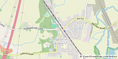 Map of Hampton in Arden, Solihull West Midlands