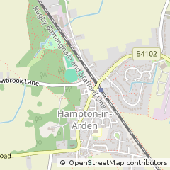 Map of Hampton in Arden, Solihull West Midlands
