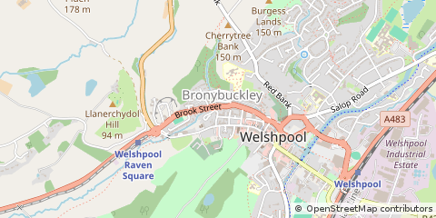 Map of Welshpool, Powys