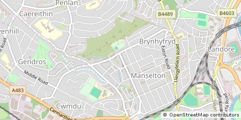 Map of Swansea, West Glamorgan