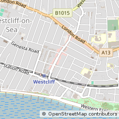 Map of Westcliff-on-SEA, Essex