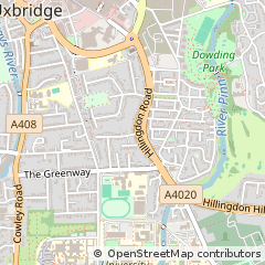 Map of Uxbridge, Middlesex