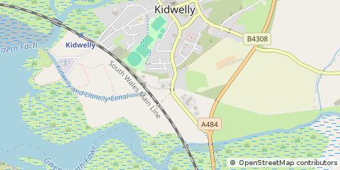 Map of Kidwelly, Carmarthenshire